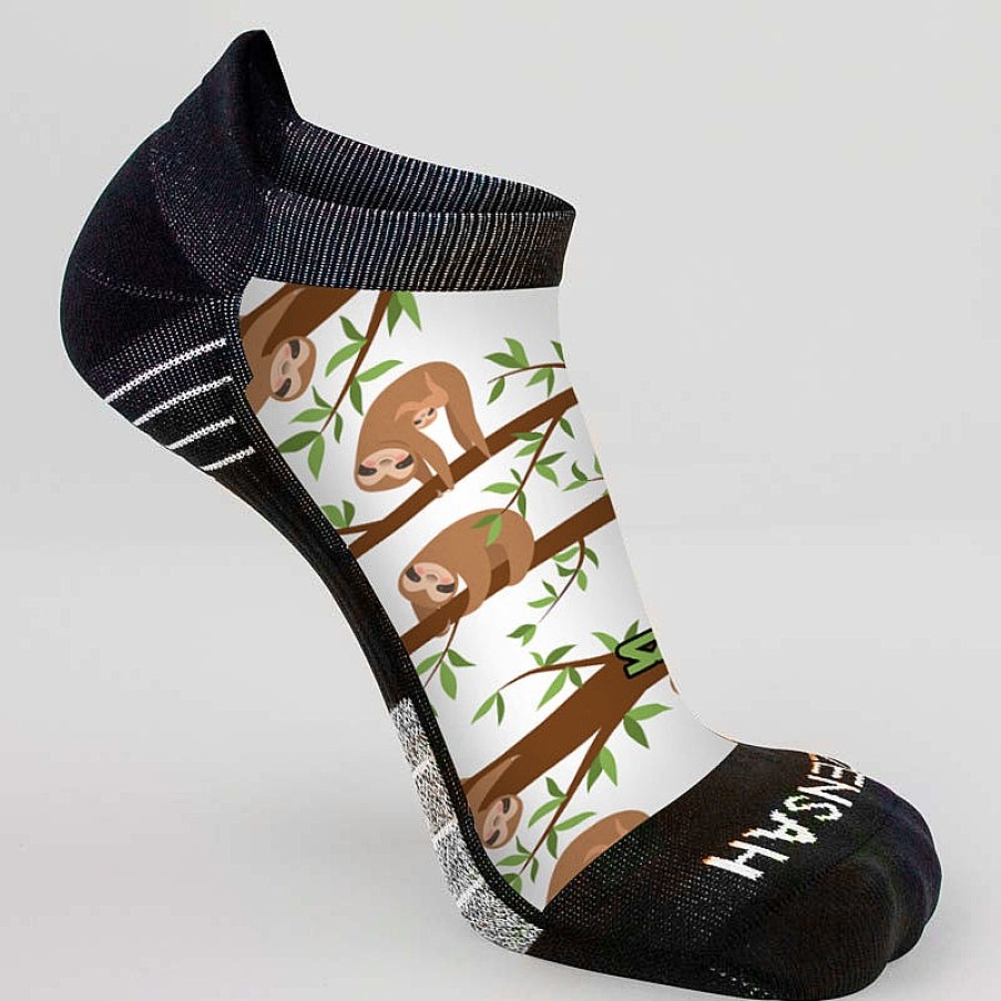 Limited Edition Zensah | Sloths Running Socks (No Show) White