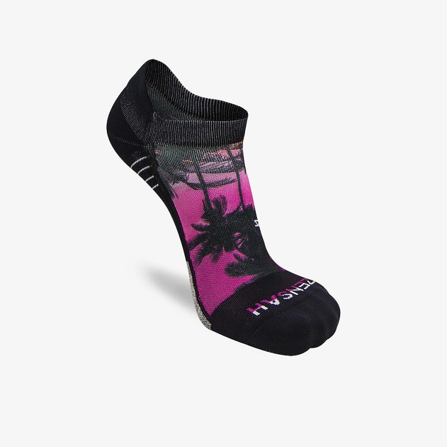 Men Zensah | Tropical Palm Trees Socks (No Show) Magenta