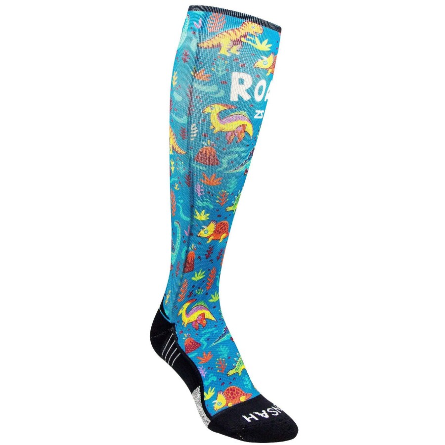 Men Zensah | Dinosaurs Compression Socks (Knee-High) Teal