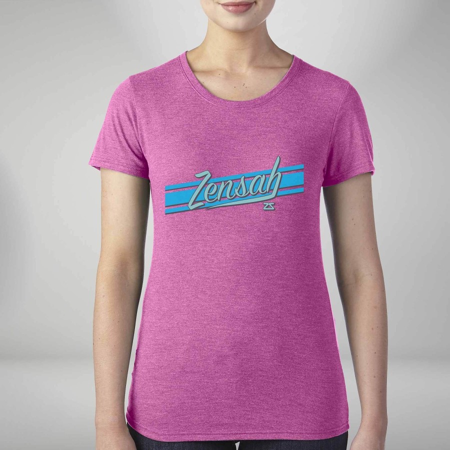 Men Zensah | Women'S Retro Logo T-Shirt Heather Pink