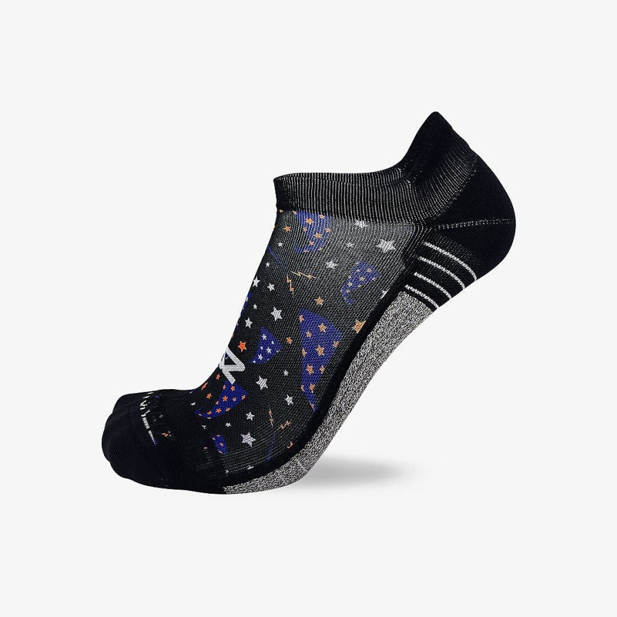 Men Zensah | Wizard Hats Running Socks (No Show) Black