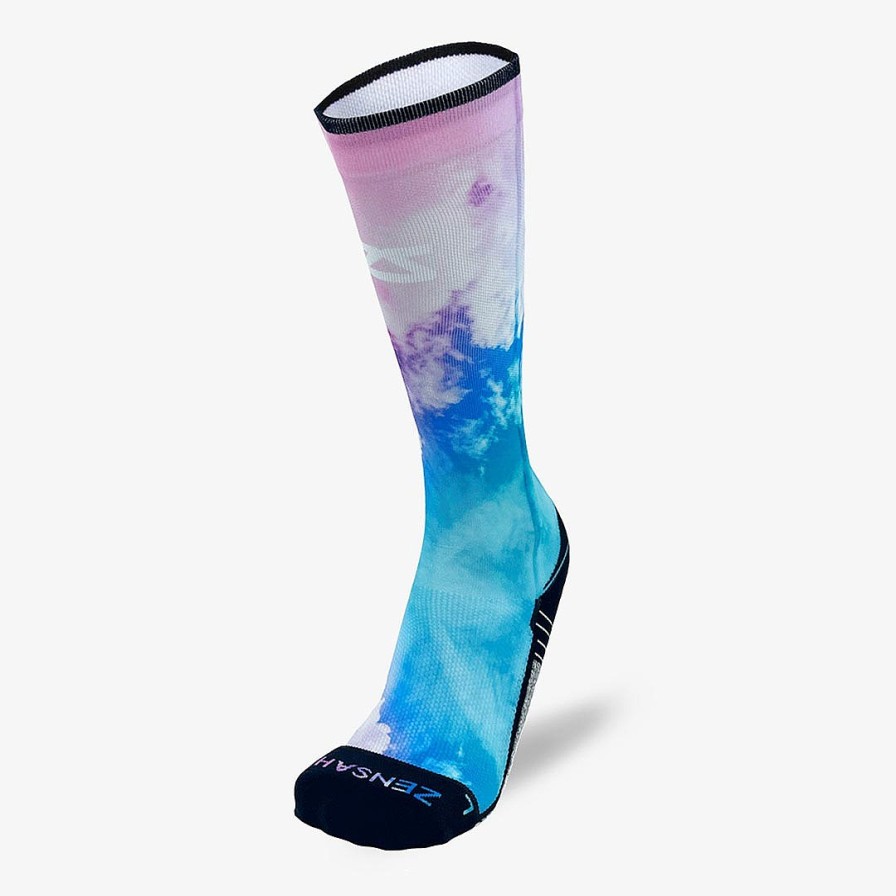 Limited Edition Zensah | Colorful Clouds Compression Socks (Knee-High) Blue/Purple